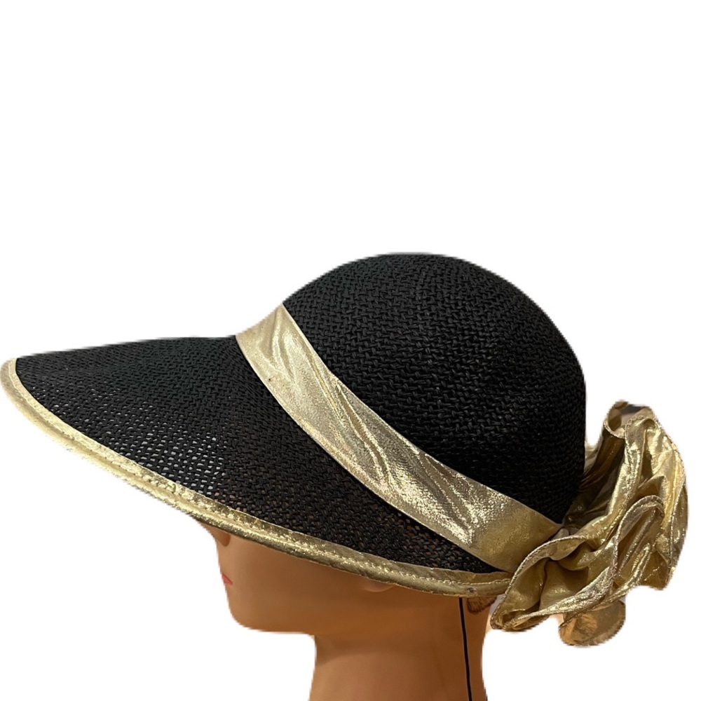 Vintage Straw Visor Bonnet Hat